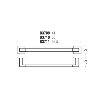 Porta salviette da bagno cm 39,5 di forma squadrata Nero Opaco Colombo Design collezione BasicQ Con fissaggio a tassello by CeramicStore | Lo specialista del tuo bagno