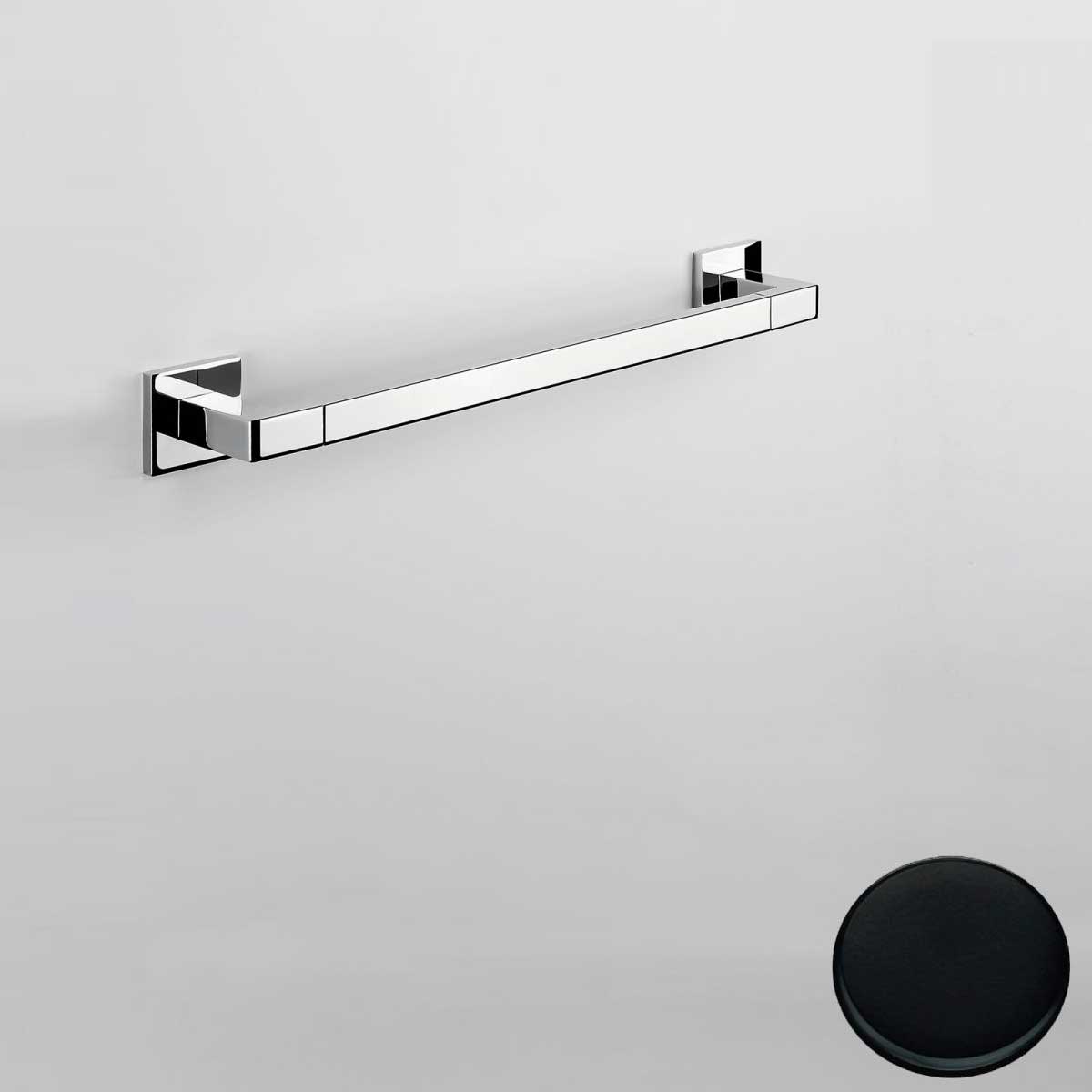 Porta salviette da bagno cm 56 di forma squadrata Nero Opaco Colombo Design collezione BasicQ Con fissaggio a tassello by CeramicStore | Lo specialista del tuo bagno
