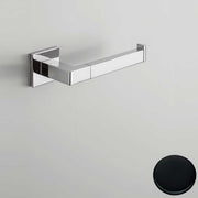Porta rotolo Destro di forma squadrata Nero Opaco Colombo Design collezione BasicQ Con fissaggio a tassello