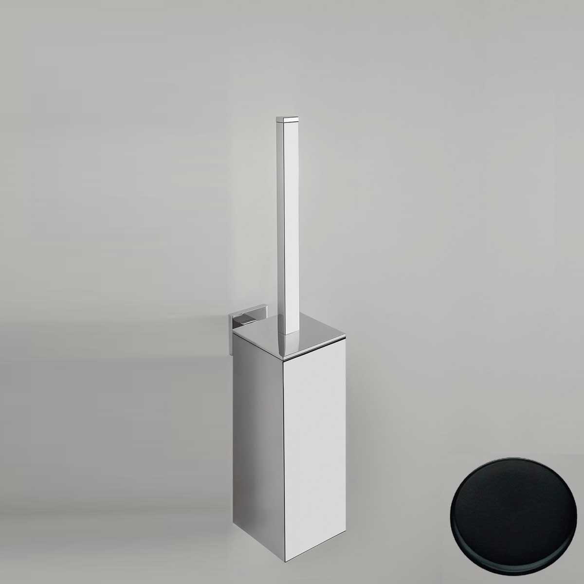 Porta scopino wc di forma squadrata Nero Opaco Colombo Design collezione BasicQ Con fissaggio a tassello by CeramicStore | Lo specialista del tuo bagno