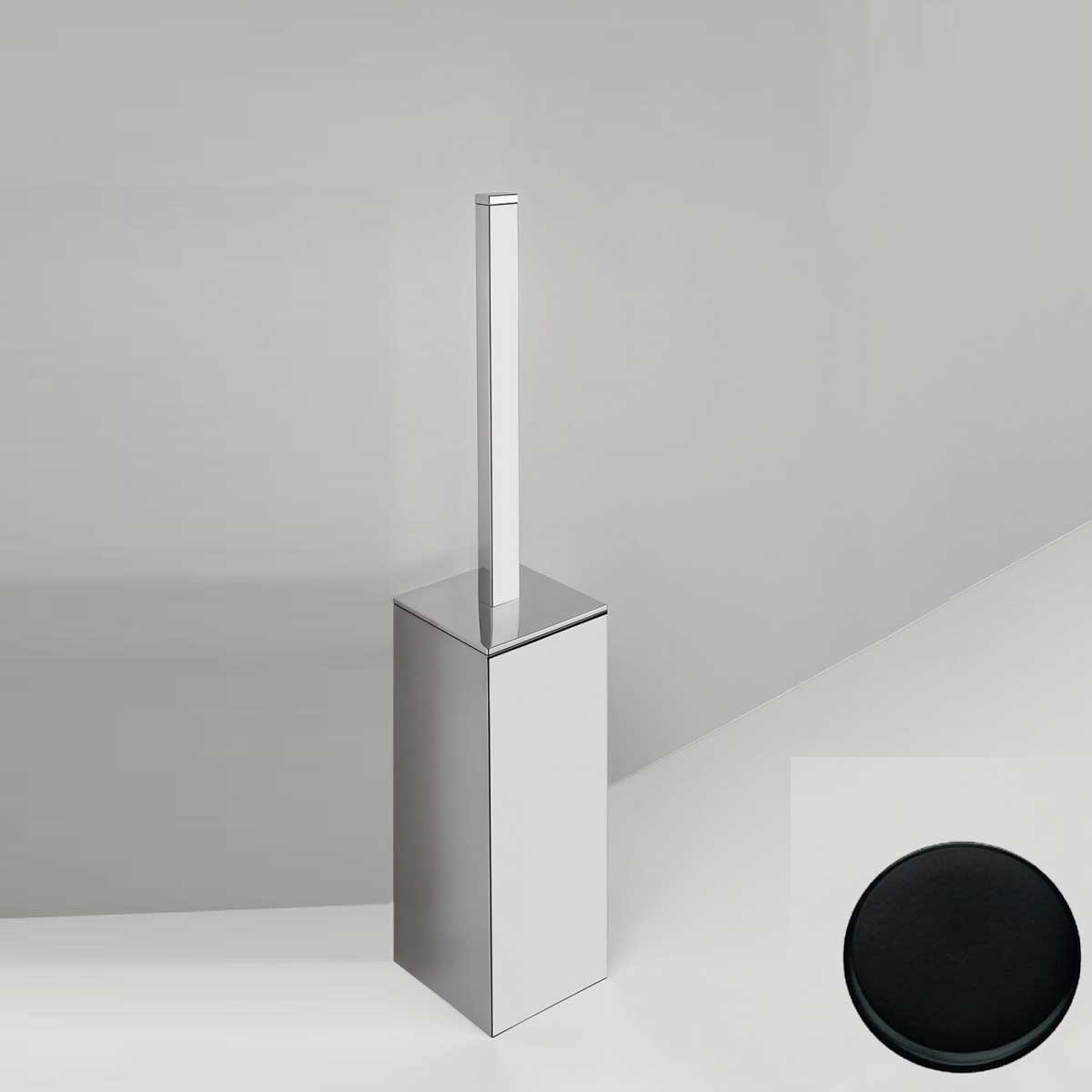 Porta scopino wc da appoggio di forma squadrata Nero Opaco Colombo Design collezione BasicQ Con fissaggio a tassello by CeramicStore | Lo specialista del tuo bagno