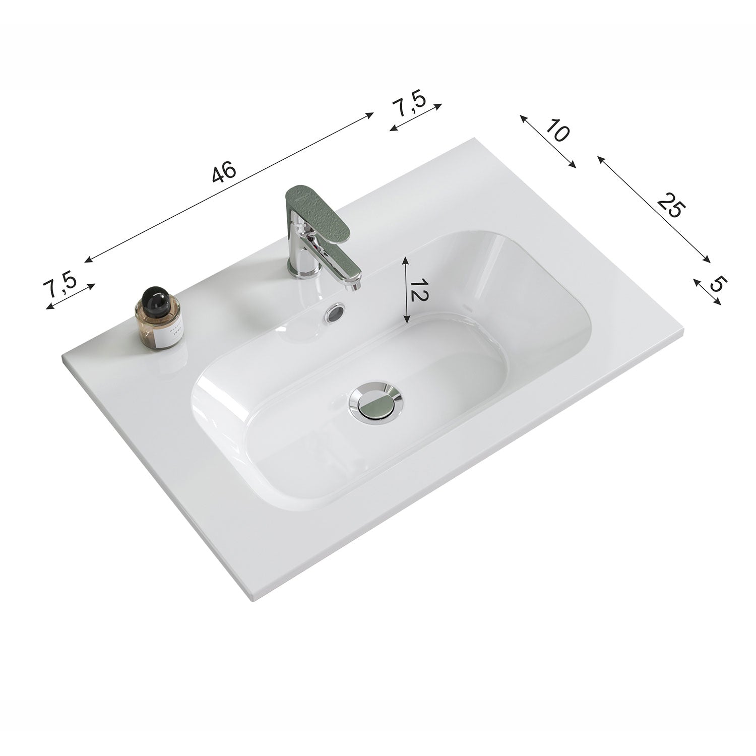 Mobile bagno sospeso con lavabo e specchio retroilluminato color Olmo Rousseau modello Gio' 02 60 cm by CeramicStore | Lo specialista del tuo bagno
