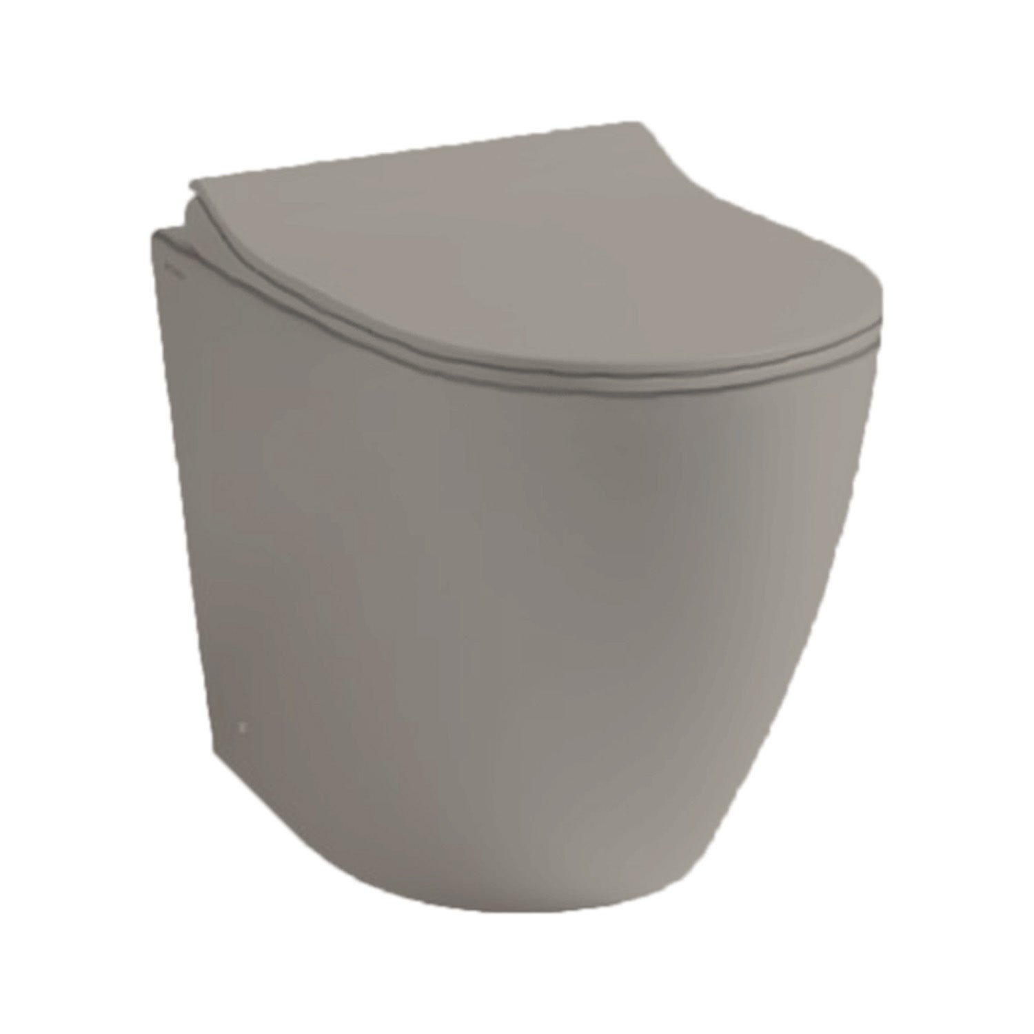 WC filomuro Althea modello Cover 52x36 cm Sedile SoftClose PlusTon colore Cemento