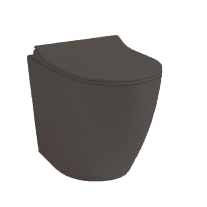 Sanitari filomuro Althea modello Cover Rimless 52x36 cm WC + Bidet colore Ferro