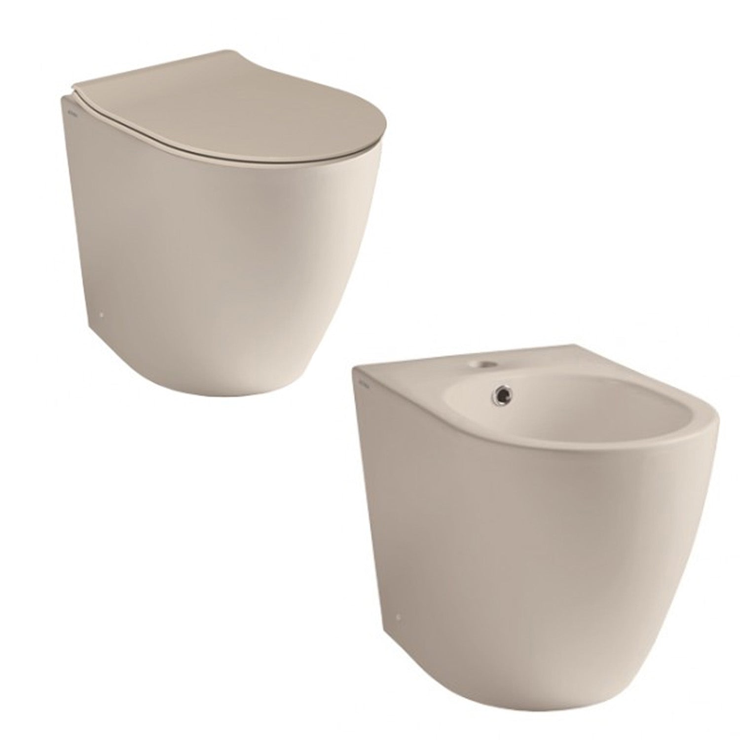 Sanitari filomuro Althea modello Cover Rimless 52x36 cm WC + Bidet colore Beige