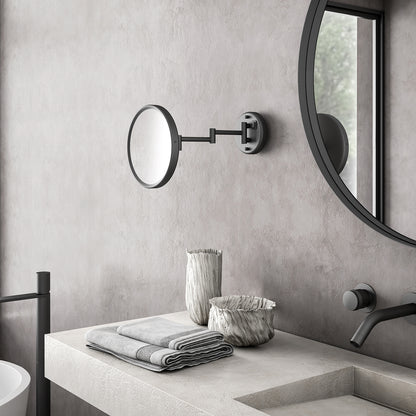 Specchio ingranditore Sarah di Gedy in Acciaio Inox AISI 304 e luce LED - Nero Matt by CeramicStore | Lo specialista del tuo bagno