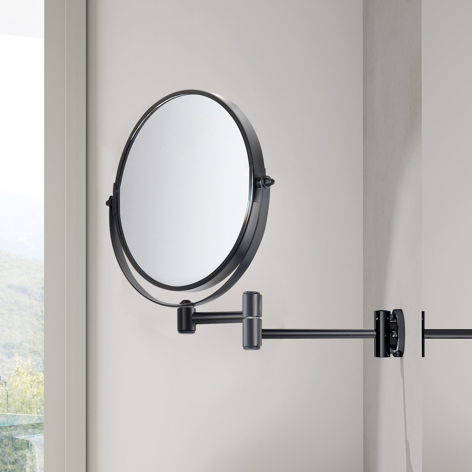 Specchio ingranditore Michel 3X in Acciaio Inox AISI 304 - Nero Matt by CeramicStore | Lo specialista del tuo bagno