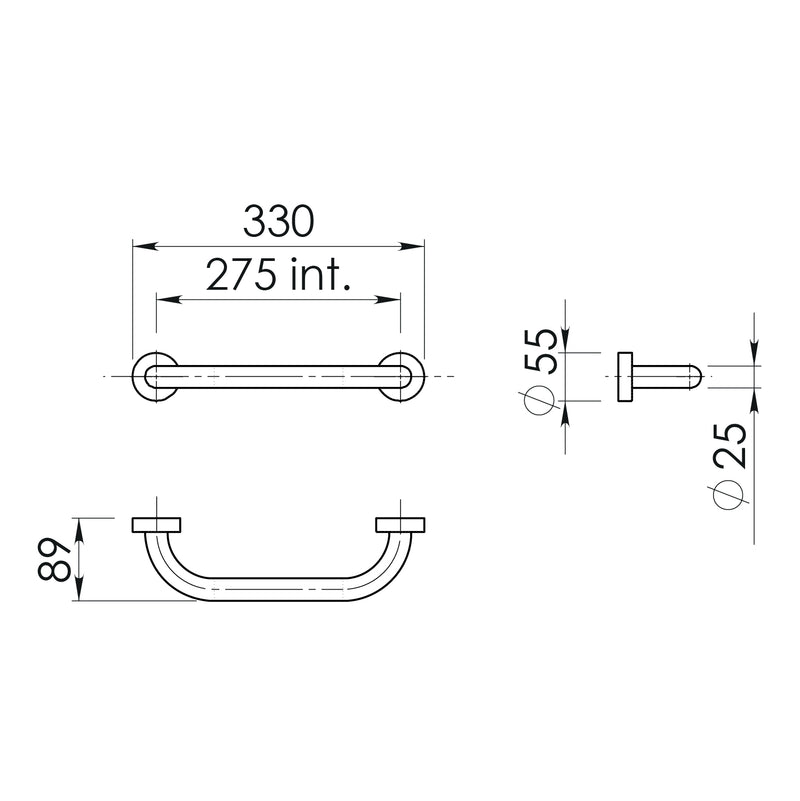 Maniglione 30 cm Up di Gedy in Acciaio Inox - Bianco by CeramicStore | Lo specialista del tuo bagno