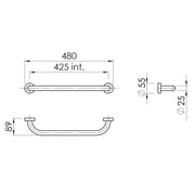 Maniglione 45 cm Up di Gedy in Acciaio Inox - Bianco by CeramicStore | Lo specialista del tuo bagno
