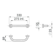 Maniglione 30 cm Up di Gedy in Acciaio Inox - Cromato by CeramicStore | Lo specialista del tuo bagno