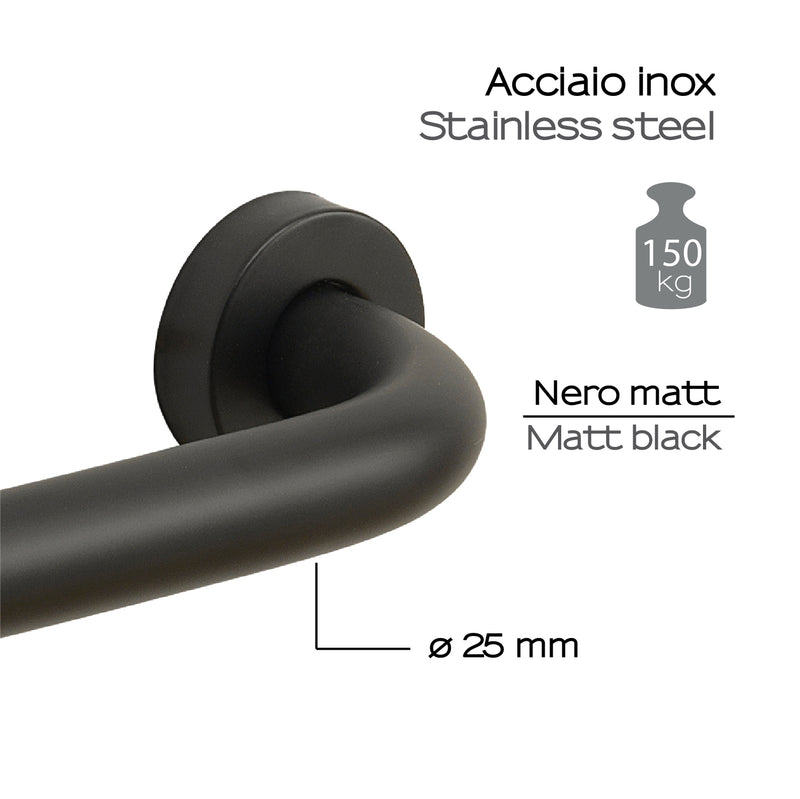 Maniglione 30 cm Up di Gedy in Acciaio Inox - Nero Matt by CeramicStore | Lo specialista del tuo bagno