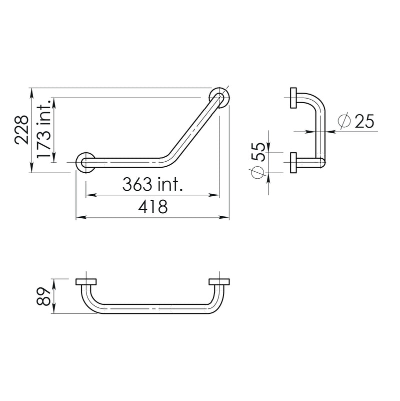 Maniglione reversibile 135° Up di Gedy - Bianco by CeramicStore | Lo specialista del tuo bagno
