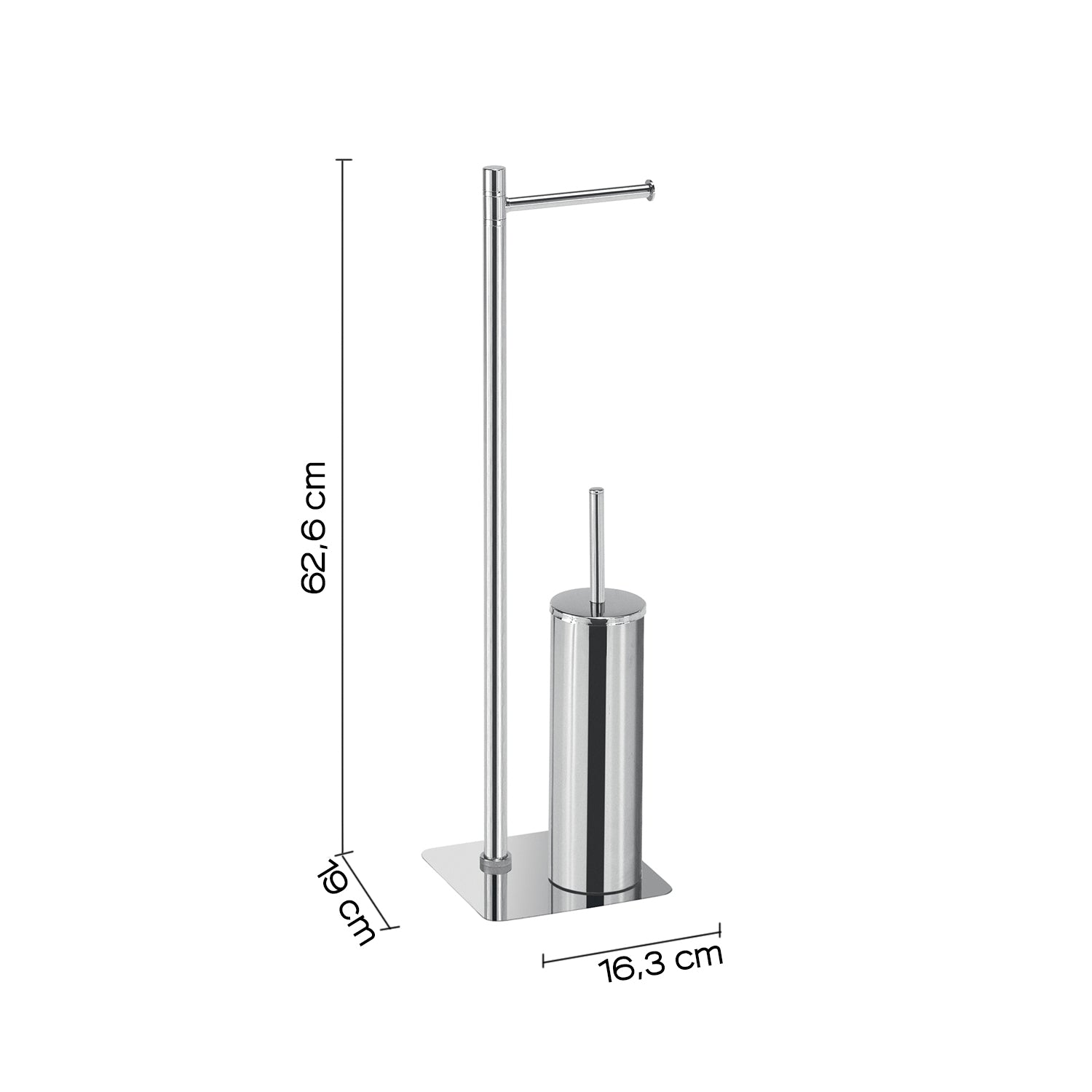 Piantana portarotolo e porta scopino Artà¹ di Gedy - Cromato