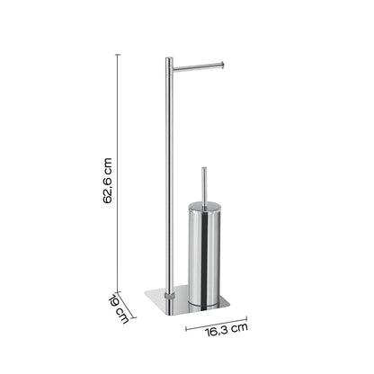 Piantana portarotolo e porta scopino Artà¹ di Gedy - Cromato