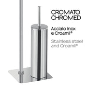 Piantana portarotolo e porta scopino Artà¹ di Gedy - Cromato