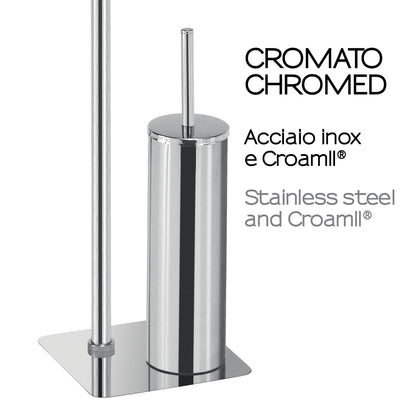 Piantana portarotolo e porta scopino Artà¹ di Gedy - Cromato