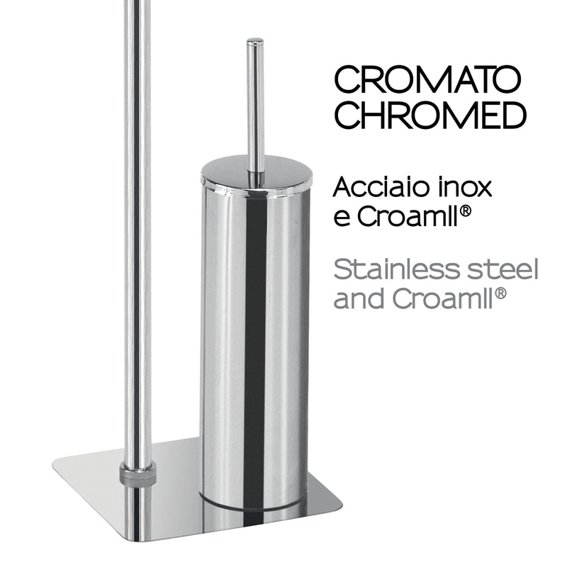 Piantana portarotolo e porta scopino Artà¹ di Gedy - Cromato