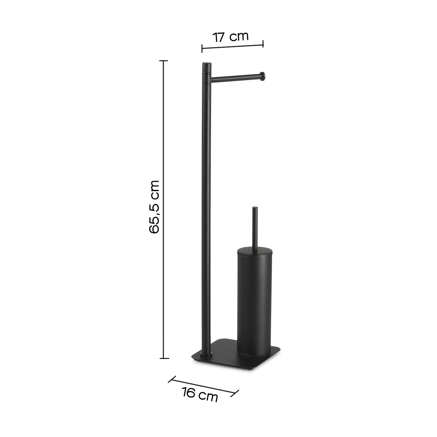 Piantana portarotolo e porta scopino Artà¹ di Gedy - Nero Matt
