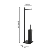 Piantana portarotolo e porta scopino Artà¹ di Gedy - Nero Matt