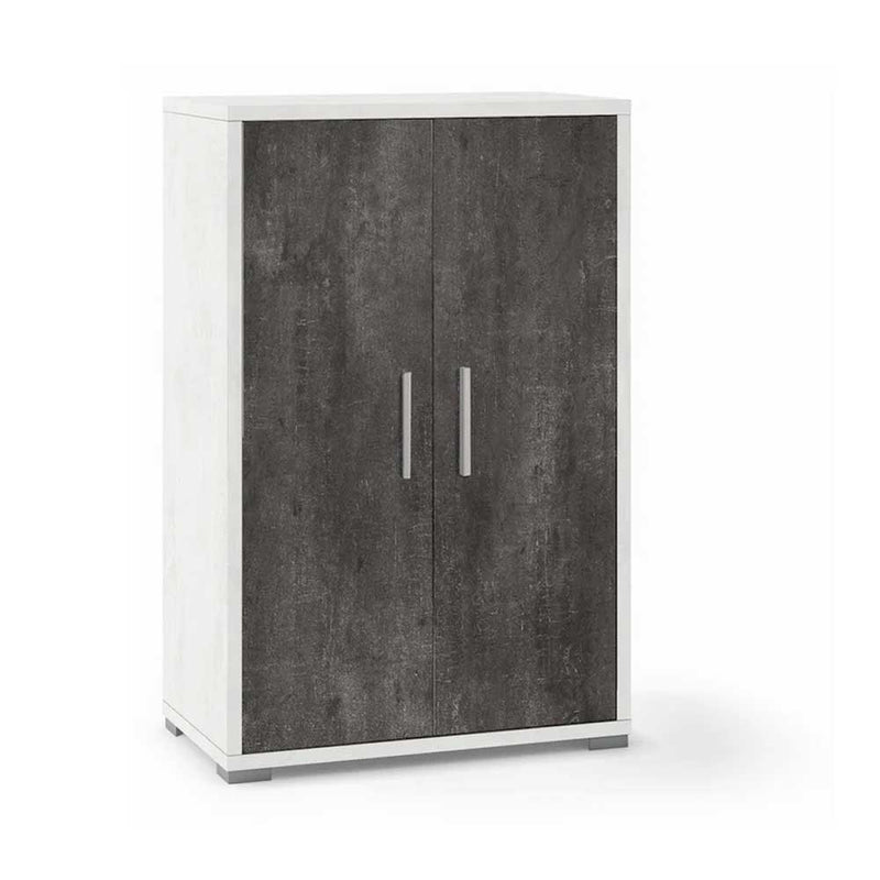 Mobiler Mehrzweckschrank mit 2 Türen und 2 Einlegeböden, satinierter G — CeramicStore