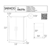 Mobile multiuso a 2 ante e 2 ripiani con maniglia satinata finitura frontale Ossido Bianco e laterale Ossido Bianco by Sarmog by CeramicStore | Lo specialista del tuo bagno