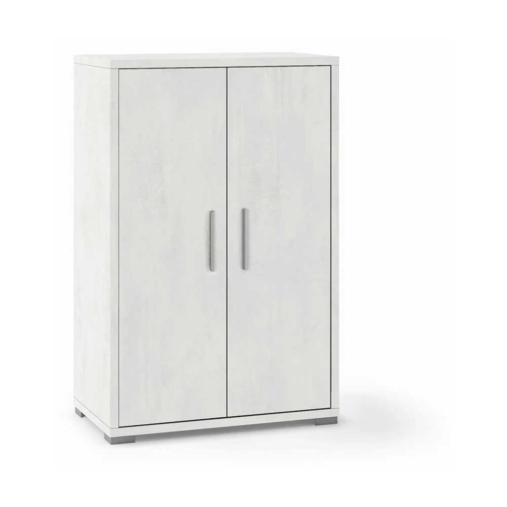 Mobile multiuso a 2 ante e 2 ripiani con maniglia satinata finitura frontale Ossido Bianco e laterale Ossido Bianco by Sarmog by CeramicStore | Lo specialista del tuo bagno