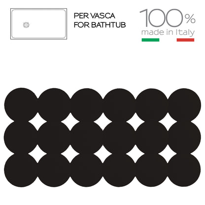 Tappeto antiscivolo vasca Giotto di Gedy 39x79 cm - Nero Matt by CeramicStore | Lo specialista del tuo bagno