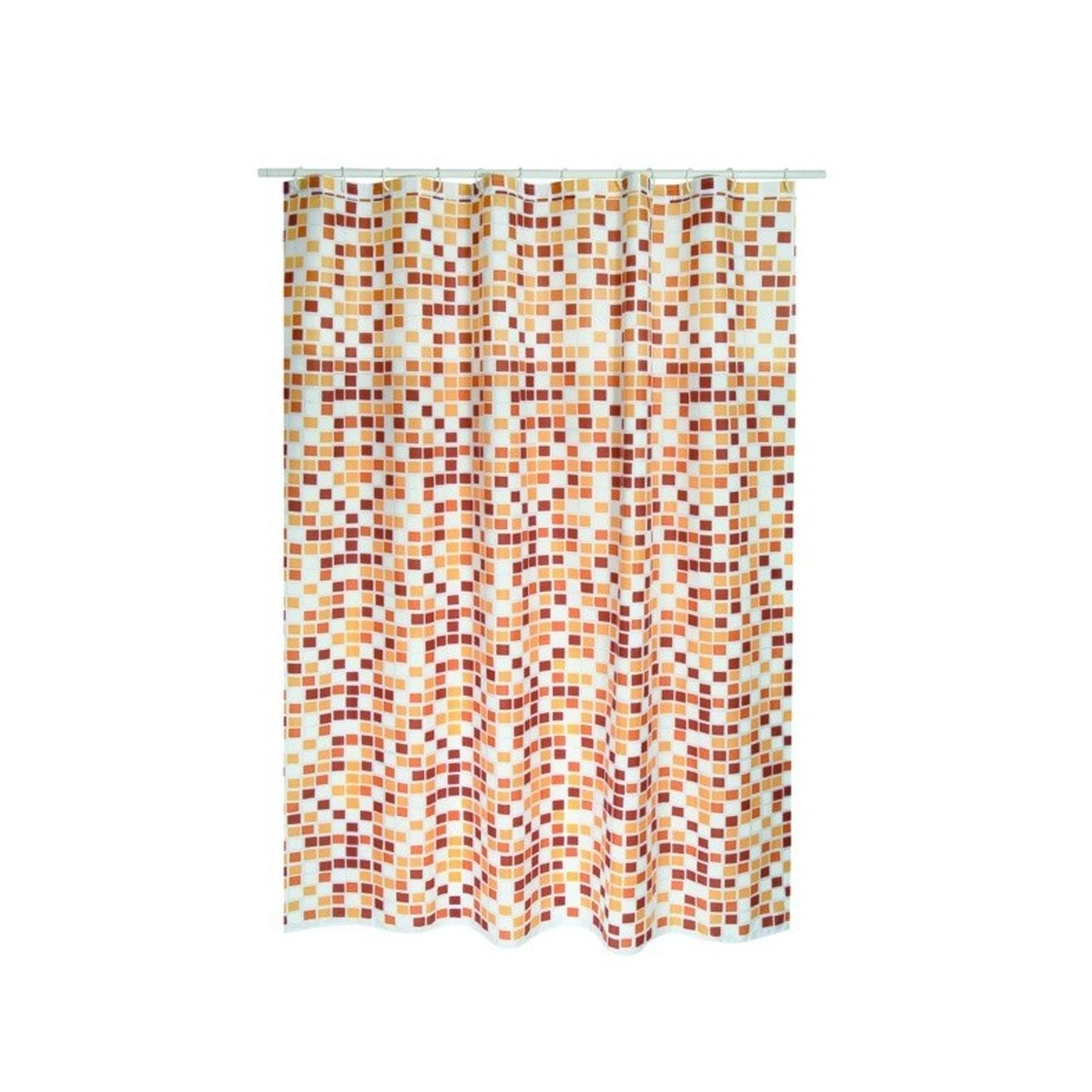 Tenda doccia in poliestere modello Mosaico 180 x 200 cm - Multicolore/Beige by CeramicStore | Lo specialista del tuo bagno