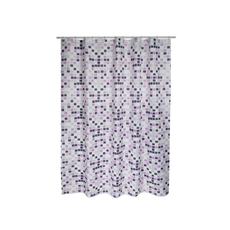 Tenda doccia in poliestere modello Mosaico 180 x 200 cm - Multicolore/Viola by CeramicStore | Lo specialista del tuo bagno