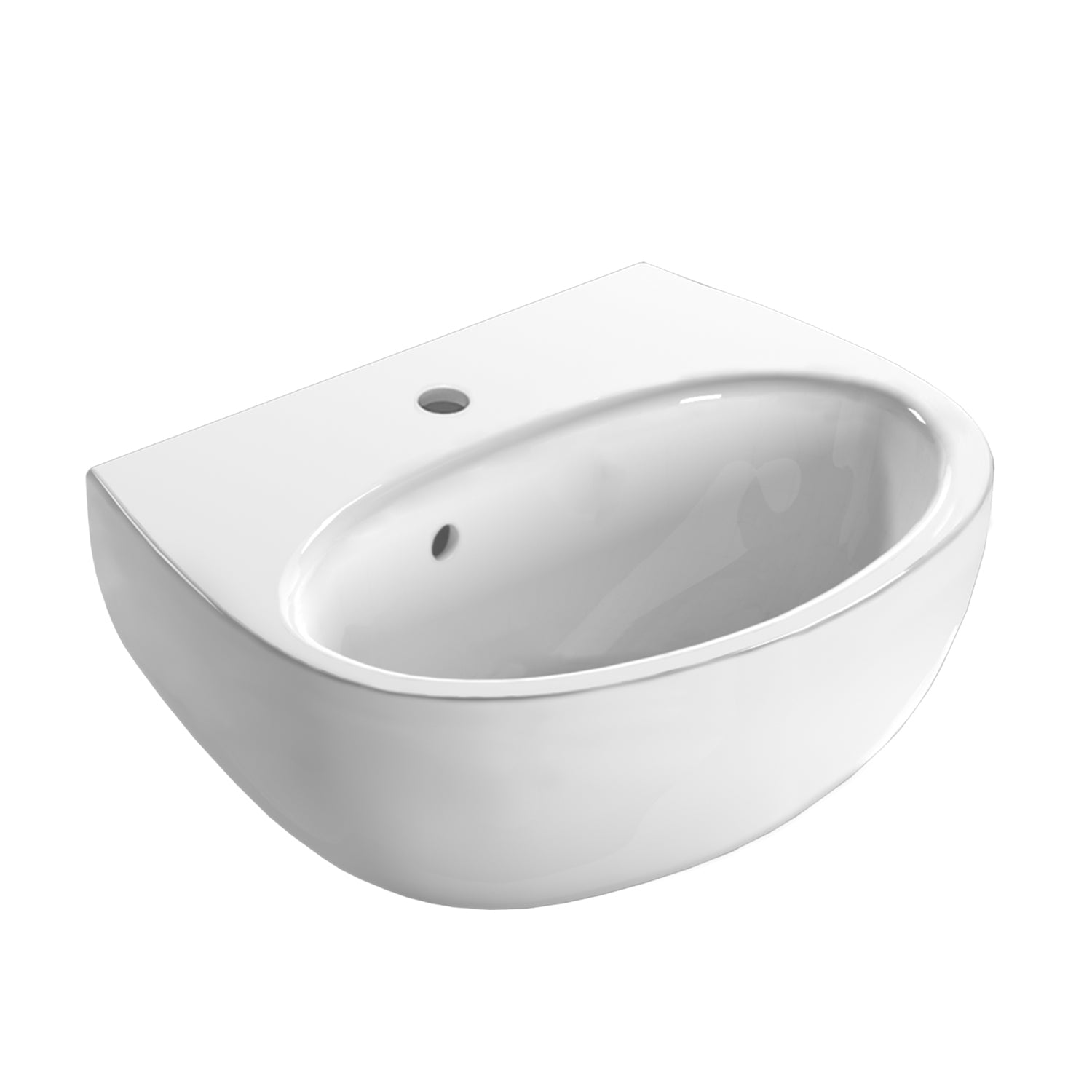 Lavabo sospeso Grace di Ceramica Globo 45x36 cm con chiusura scarico e troppopieno - Bianco by CeramicStore | Lo specialista del tuo bagno