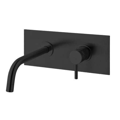Miscelatore lavabo incasso con piastra in acciaio e bocca a muro 248 mm Paffoni Light Nero Opaco by CeramicStore | Lo specialista del tuo bagno