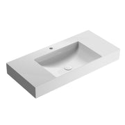 Lavabo rettangolare con piani laterali T-Edge 80x47x12 cm Ceramica Globo €“ Bianco lucido