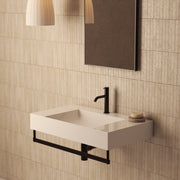Lavabo rettangolare con piani laterali T-Edge 80x47x12 cm Ceramica Globo €“ Bianco lucido