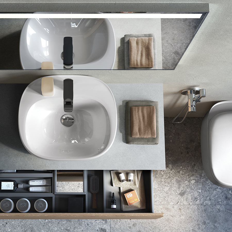 Lavabo sospeso ovale modello Illusion Rak Ceramics cm 60x44 by CeramicStore | Lo specialista del tuo bagno