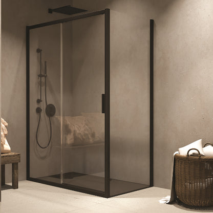 Parete fissa Barbados 70cm cristallo 6mm profilo nero Made in Italy by CeramicStore | Lo specialista del tuo bagno