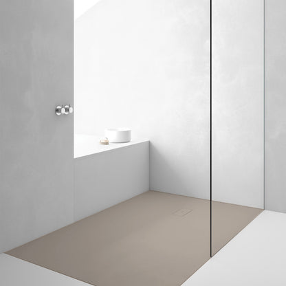 Piatto doccia in resina Fusion con griglia in tinta cm 120x80 Beige Grigiastro by CeramicStore | Lo specialista del tuo bagno