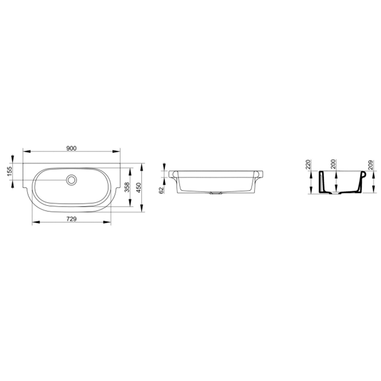 Lavabo a canale modello Kenia in ceramica 90x45 cm H. 21 cm by CeramicStore | Lo specialista del tuo bagno