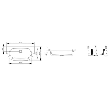Lavabo a canale modello Kenia in ceramica 90x45 cm H. 21 cm by CeramicStore | Lo specialista del tuo bagno