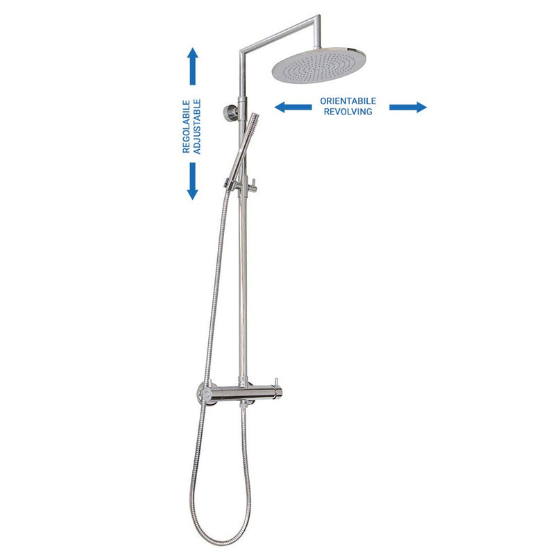 Colonna doccia tonda 2,4cm con soffione Linz e deviatore MX3C by CeramicStore | Lo specialista del tuo bagno