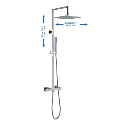 Colonna doccia tonda 2,4cm con soffione Calais e deviatore MX3Q by CeramicStore | Lo specialista del tuo bagno