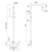 Colonna doccia tonda 2,4cm con soffione Linz e termostatico TM1B by CeramicStore | Lo specialista del tuo bagno