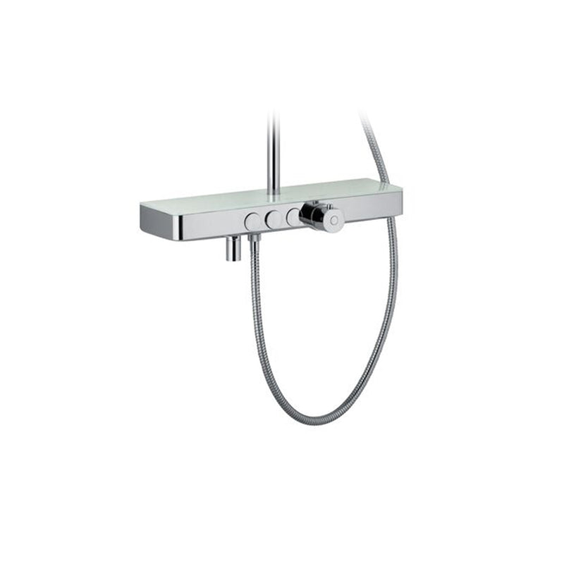 Colonna doccia tonda con soffione, lavapiedi e termostatico by CeramicStore | Lo specialista del tuo bagno