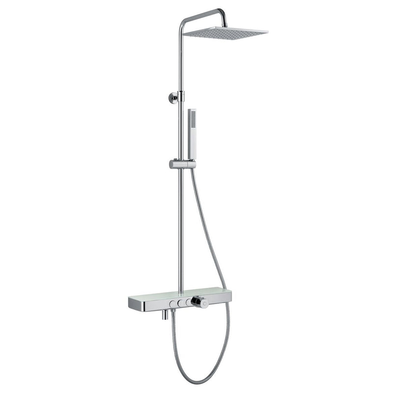 Colonna doccia tonda con soffione, lavapiedi e termostatico by CeramicStore | Lo specialista del tuo bagno