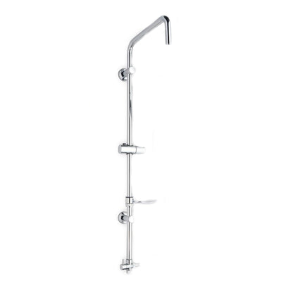 Colonna doccia in acciaio con soffione, doccino e supporti a muro by CeramicStore | Lo specialista del tuo bagno