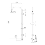 Colonna doccia in acciaio con soffione, doccino e supporti a muro by CeramicStore | Lo specialista del tuo bagno