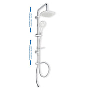 Colonna doccia in acciaio con soffione, doccino e supporti a muro by CeramicStore | Lo specialista del tuo bagno