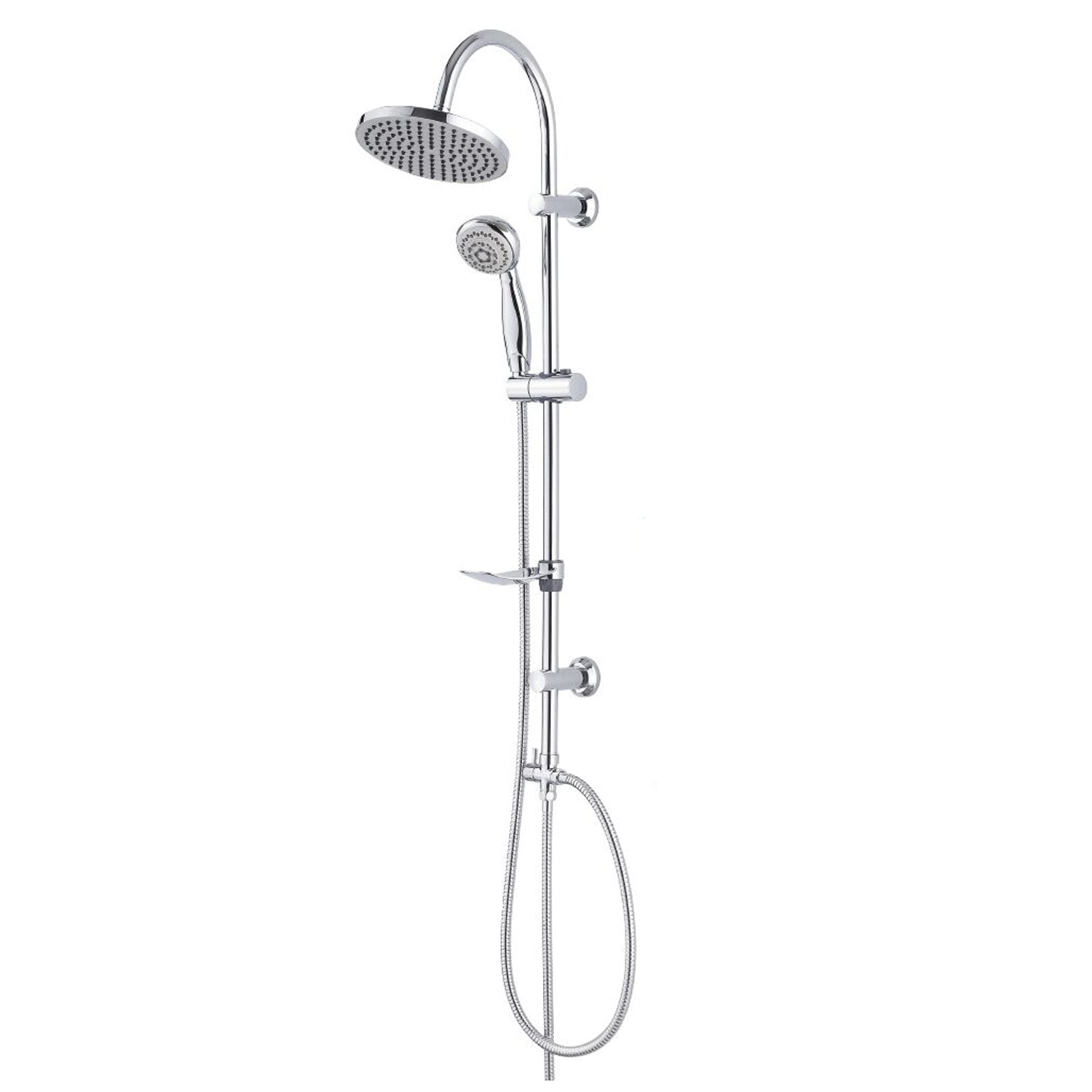 Colonna doccia in acciaio con soffione Chelsea, doccino e supporti a muro by CeramicStore | Lo specialista del tuo bagno