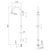 Colonna doccia in acciaio con soffione Chelsea, doccino e supporti a muro by CeramicStore | Lo specialista del tuo bagno
