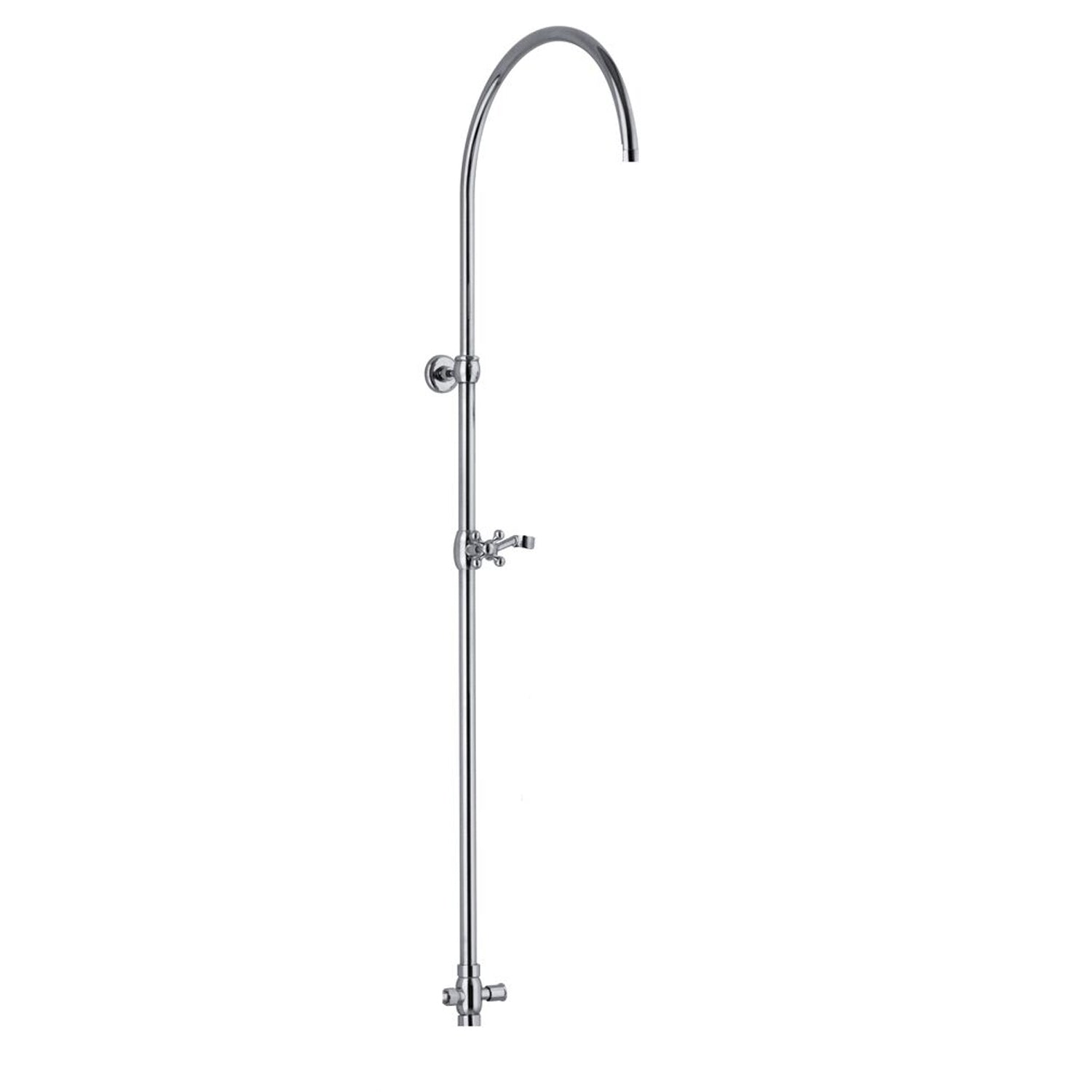 Colonna doccia tonda 2,2cm in ottone con supporto, deviatore e attacco 3/4F by CeramicStore | Lo specialista del tuo bagno