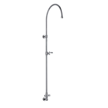 Colonna doccia tonda 2,2cm in ottone con deviatore e presa acqua a muro by CeramicStore | Lo specialista del tuo bagno